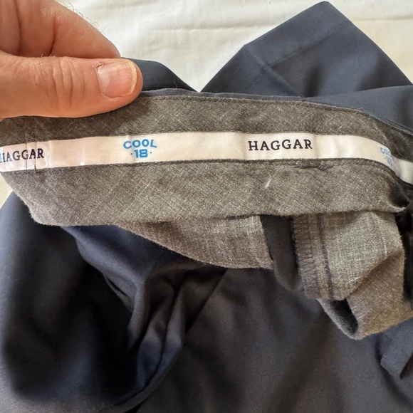 HAGGAR Cool 18 Men's Dress Pants Gray Size Tag: 36x30 Gripper‎ Waistband Slacks - Picture 8 of 14
